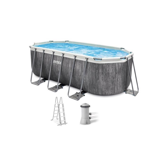Intex kit piscine tubulaire baltik ovale (l)4,00 x (l)2,00 x (h)1,22m