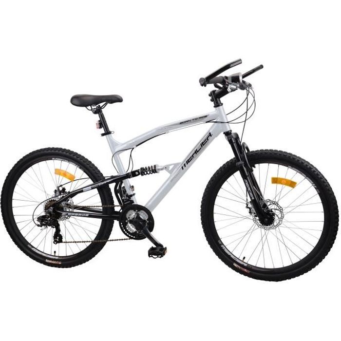 MERCIER Vélo VTT tout suspendu- cadre alu-21vitesses Shimano- 26- - Homme - Gris