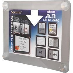 Porte affiche pour vitre - A3 - gris
