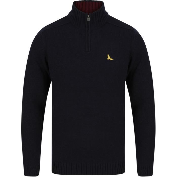KENSINGTON EASTSIDE Pull Col Montant Zippé Bleu Marine Homme