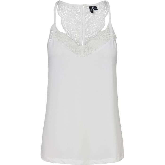 VERO MODA Top Sans Manches Blanc Femme