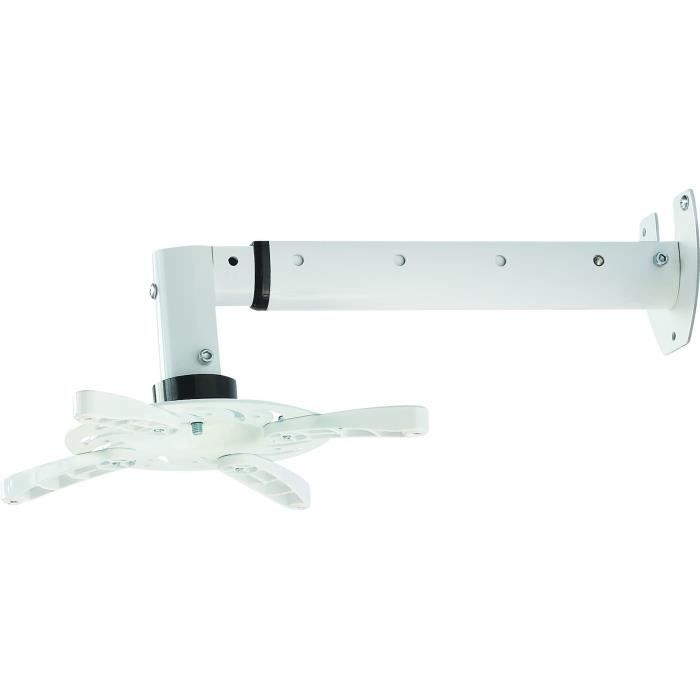 INOTEK PWM-303L W Support mural pour vidéoprojecteurs avec mat réglable de 358 mm à 578 mm