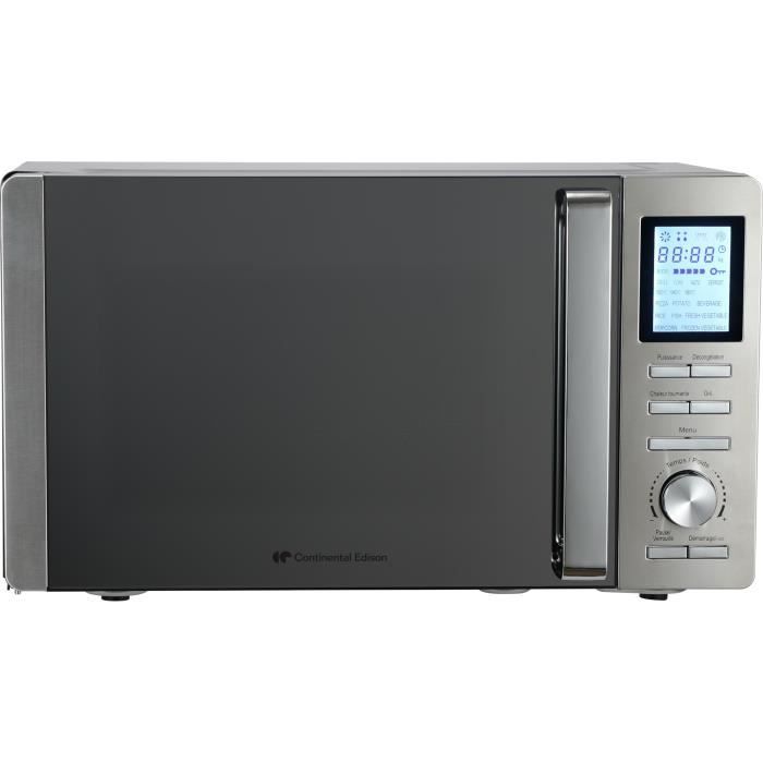Micro-ondes combiné - CONTINENTAL EDISON - CEMO25SG13S2 - Silver - 25 L - Porte Miroir - 900 W - Grill 1000 W - Convection 1000 W