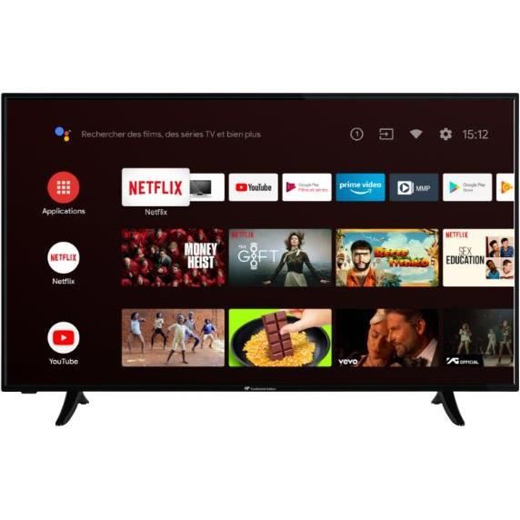 CONTINENTAL EDISON TV LED 4K UHD - 55-(139cm) - Smart TV -WiFi - Bluetooth - Android - HDMIx4 - USBx2- Commande Vocale