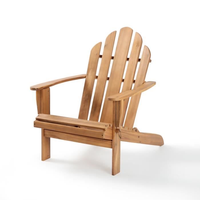 Fauteuil de jardin Adirondack inclinable en Acacia FSC - 72,5 x 89,5 x H.94 cm
