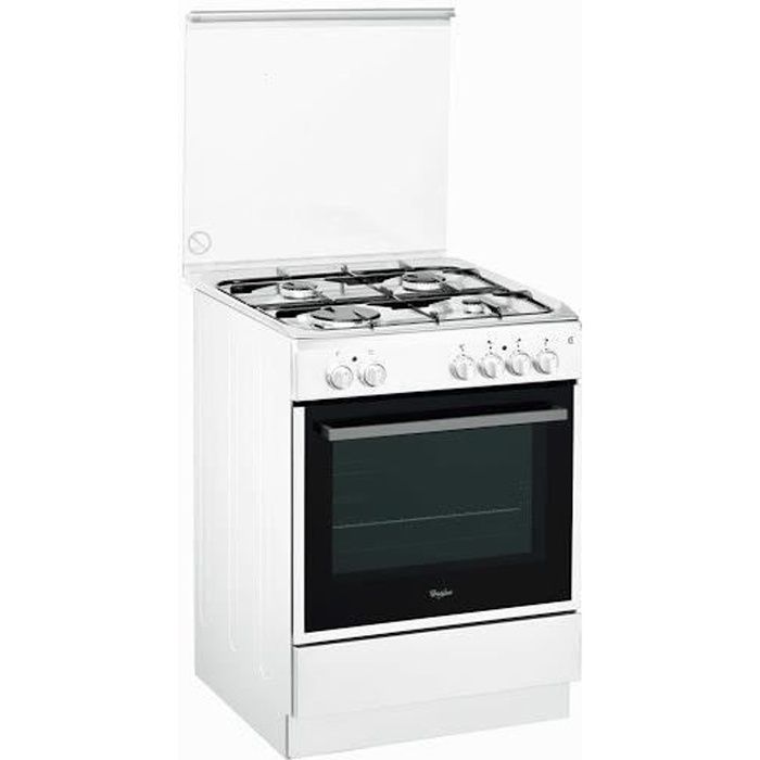 WHIRLPOOL ACMK6123WH - Cuisinière table gaz-4 foyers-Four électrique-Catalyse-59L-A-L60xH85cm-Blanc
