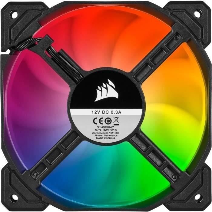 CORSAIR Ventilateur iCUE SP120 RGB PRO - Diamètre 120 mm - LED RGB - Single Pack (CO-9050093-WW)