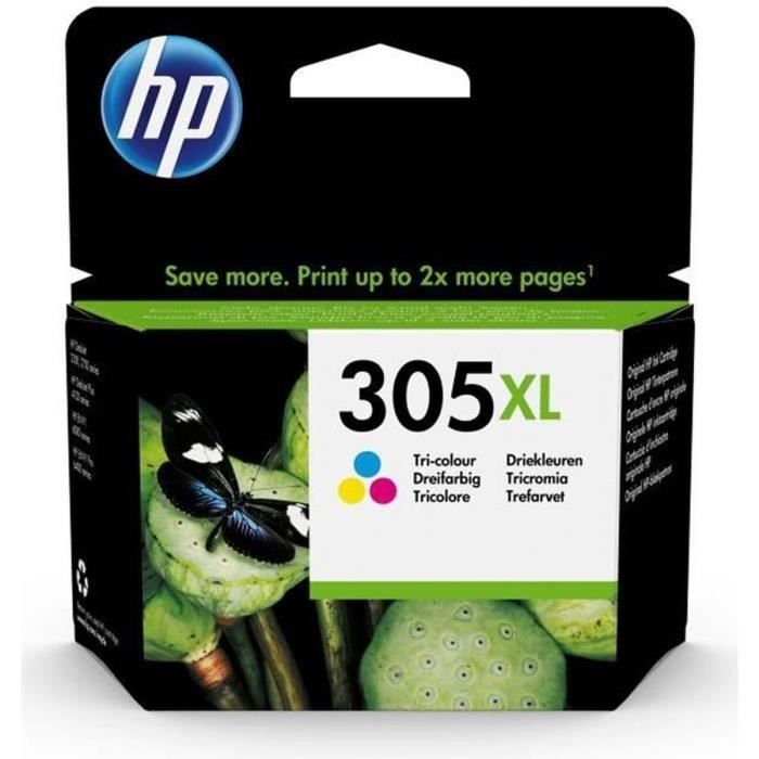 HP 305XL Cartouche d'encre trois couleurs grande capacité authentique ...