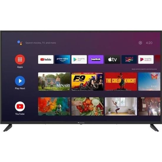 TV LED UHD 4K 55" (138,7 cm) - Smart TV Android - CONTINENTAL EDISON CELED55SAUDV23B7 - 3xHDMI - 2xUSB
