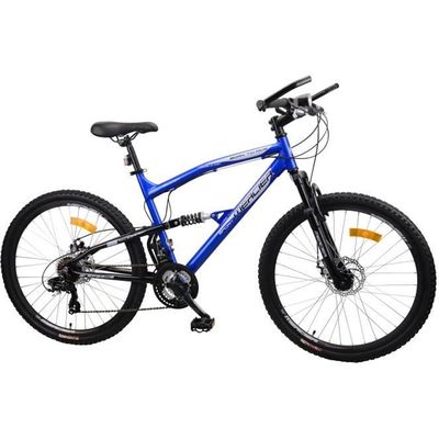 MERCIER Velo VTT Tout suspendu cadre alu freins disques 21vitesses Shimano 26 Homme bleu Cdiscount Sport