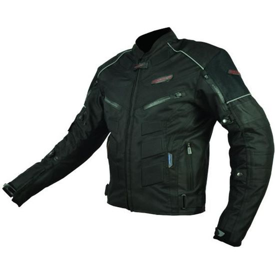 RIDER TEC Blouson Moto Textile Noir - Protections CE