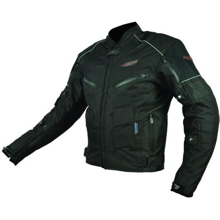 RIDER TEC Blouson Moto Textile Noir Protections CE
