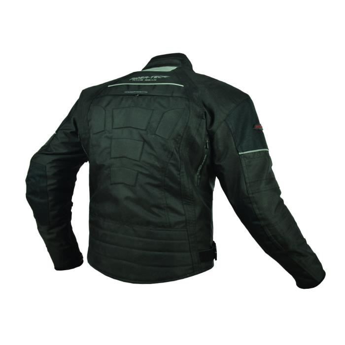 RIDER TEC Blouson Moto Textile Noir Protections CE