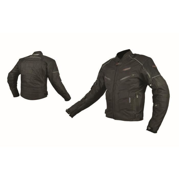 RIDER TEC Blouson Moto Textile Noir Protections CE