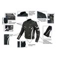 RIDER TEC Blouson Moto Textile Noir - Protections CE-3