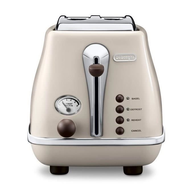 Grille-Pain DeLonghi Pf Brillante 4 Tranches - Noir Jais, Dégivrage, Contrôle Brunissement, Deux Fentes Indépendantes