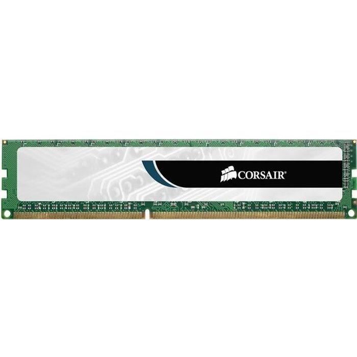 Vente Memoire PC CORSAIR Mémoire PC DDR3 - Value Select 4 Go (1 x 4 Go) - 1333 MHz - CAS 9 (CMV4GX3M1A1333C9) pas cher