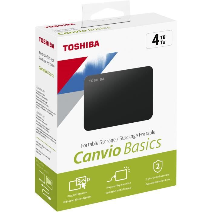 Disque Dur Externe TOSHIBA Canvio Basics 4To USB 3.0