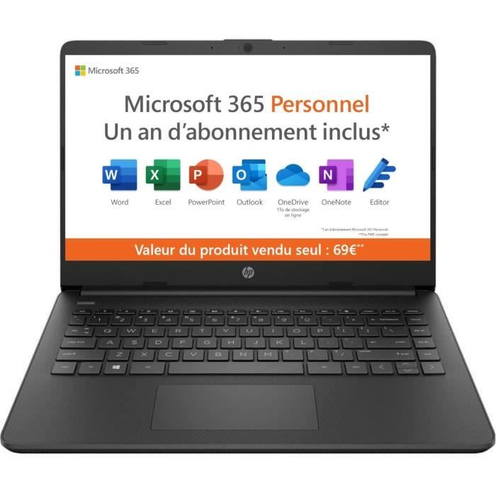 Ordinateur PC portable 14 pouces 256Go Win11 Celeron N4020 Support