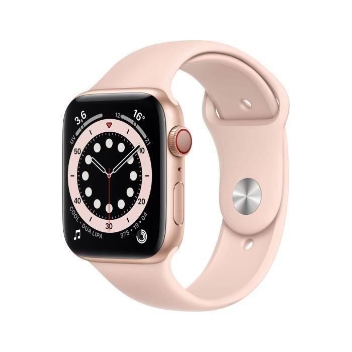 Apple Watch Series 6 GPS + Cellular - 44mm Boîtier aluminium Or - Bracelet Rose des Sables (2020) - Reconditionné - Etat correct Reconditionné - Apple reconditionné disponible sur Cdiscount Seconde Vie