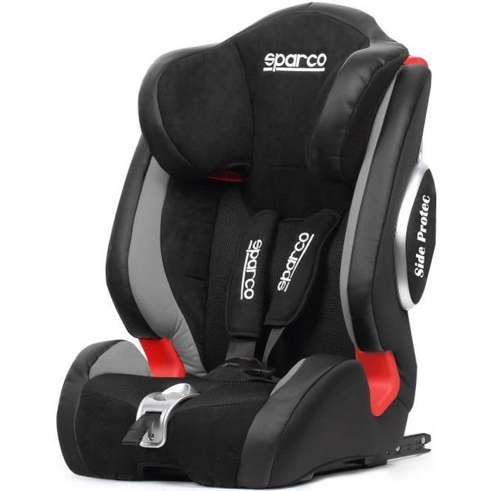 SPARCO Siège auto Isofix F1000KIG123GR - Groupe 1/2/3 (9-36 kg) - Noir et gris