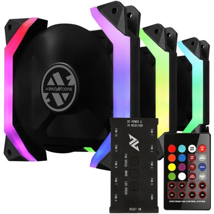 ABKONCORE Spider Spectrum Sync (Pack de 3) – Ventilateur 120mm A-RGB pour boitier