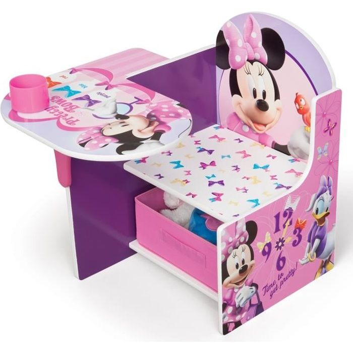 Minnie Pupitre Enfant Avec Rangement Rose Et Multicolore Cdiscount Jeux Jouets