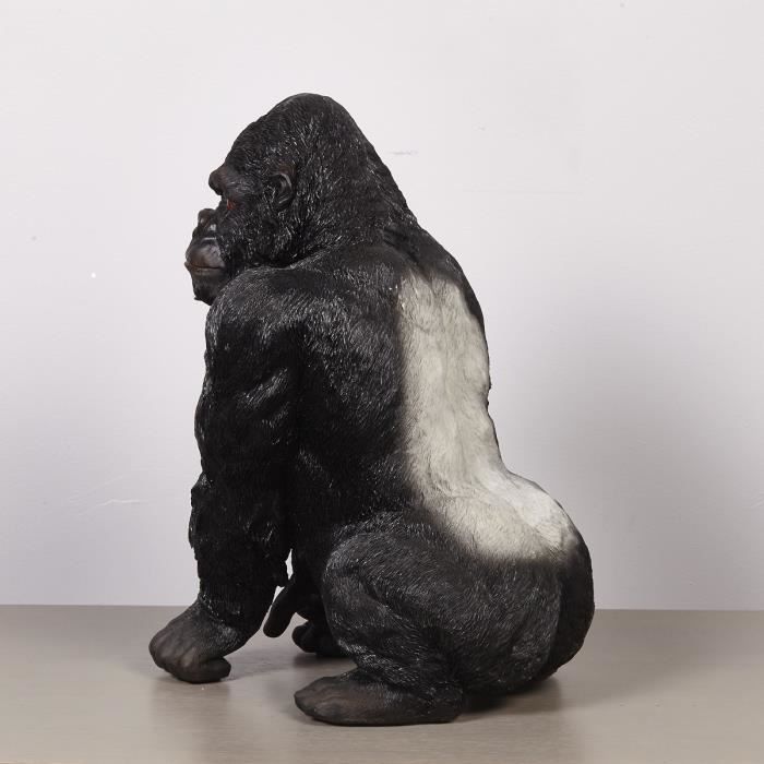 Atmosphera Statuette Gorille Résine Noir – Décoration H40 Cm Élégante Et Moderne