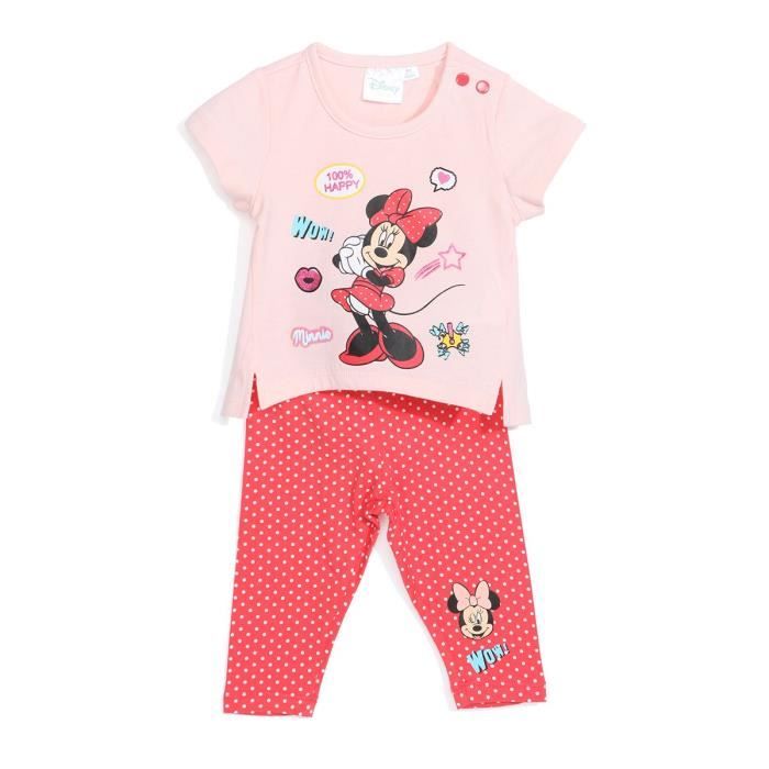 Minnie Ensemble Rose Bebe Fille Serigraphie Rose Cdiscount Pret A Porter