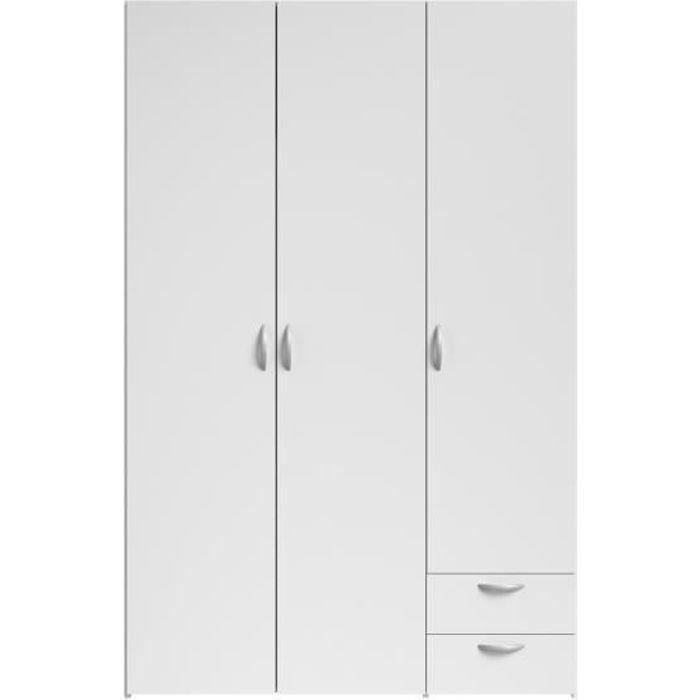 Varia Armoire De Chambre 3 Portes Decor Blanc L 120 Cm Achat Vente Armoire De Chambre Varia Rangement 3 Portes Decor Cdiscount