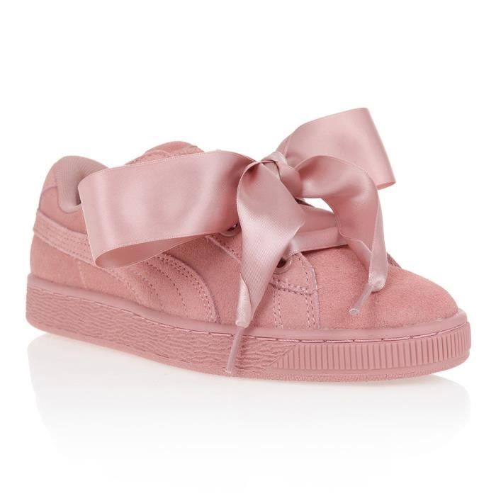 puma basket heart suede rosa