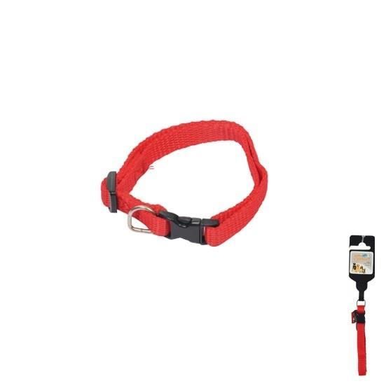 collier reglable en pp de 25 a 35cm*largeur 10mm - rouge