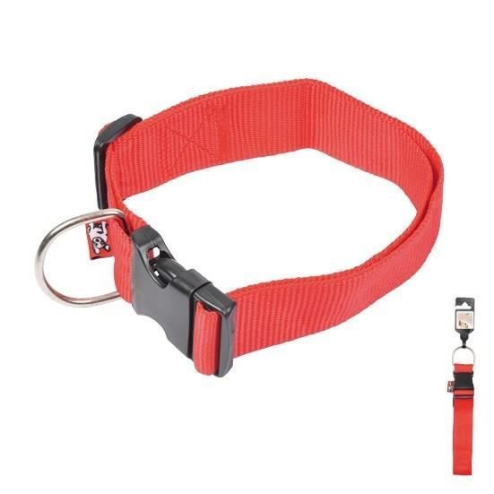 Comparer les prix de collier reglable en pp de 50 a 70cm*largeur 40mm - rouge