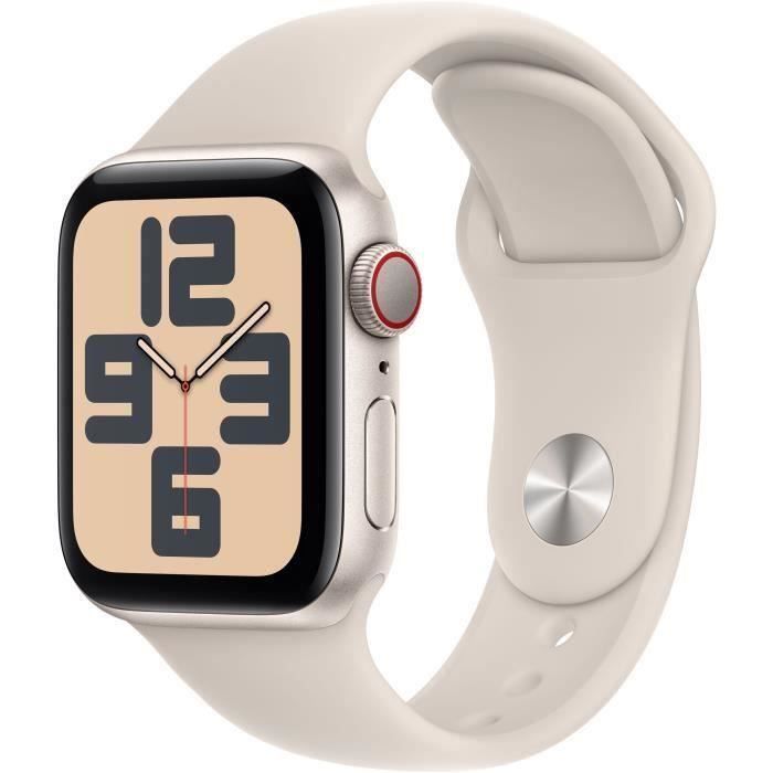 Apple Watch SE GPS + Cellular - 40mm - Boîtier Starlight Aluminium - Bracelet Starlight Sport Band -