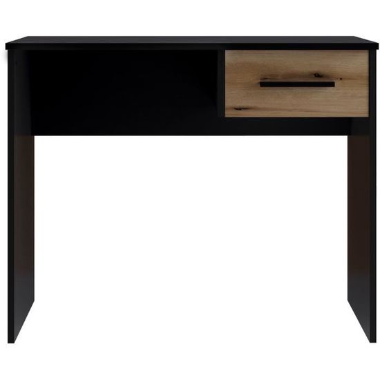 Bureau droit acacia clair 121,2 x 55 cm – 3 tiroirs