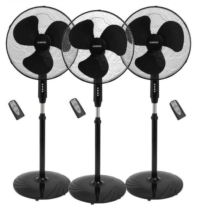 OCEANIC Ventilateur de pied Ø 44 cm 3 vitesses Oscillant Inclinable - vue 3