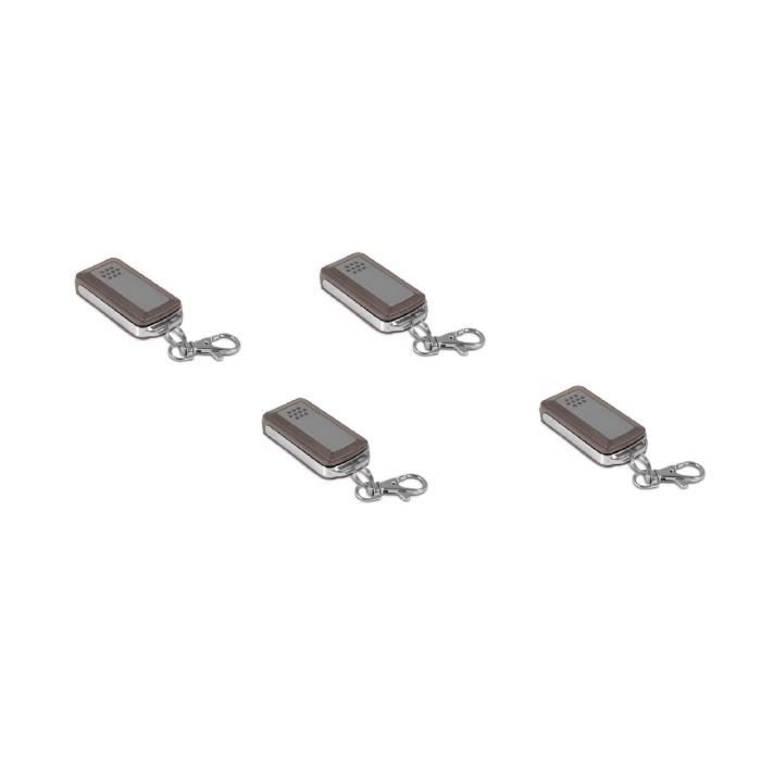 AVIDSEN Lot de 4 télécommandes 4 touches pour motorisations de portail et porte de garage 114253