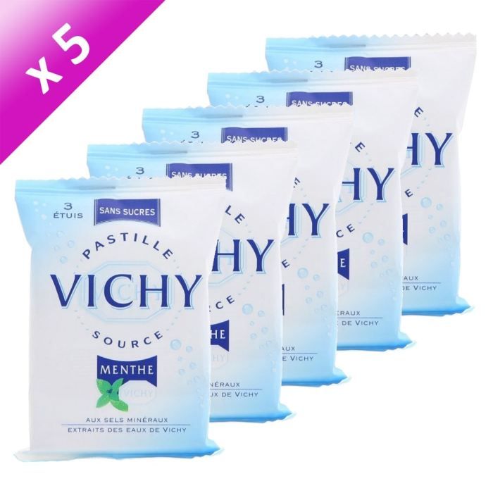 Bonbons à La Menthe Vichy - Lot De 5 Boîtes De 230 G - Neuf Sous Emballage