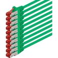 2m - vert - 10 pièces - CAT6 Cable Ethernet Set - Cable Réseau RJ45 10-100 - 1000 Mo-s cable de Patch LAN Cable |CAT 6 S-FTP[S655]-0