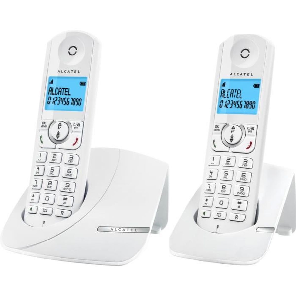 Téléphone sans fil duo ALCATEL F380 Blanc Cdiscount Téléphonie