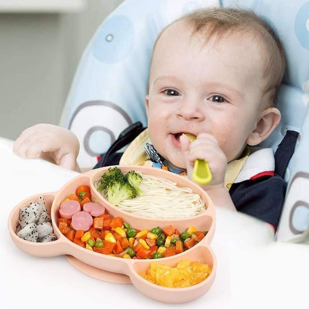 Assiette Bebe Silicone Antiderapante Bol Bebe Ventouse Vaisselle Silicone Avec Compartiments Approuve Au Lave Vaisselle Rose Cdiscount Maison