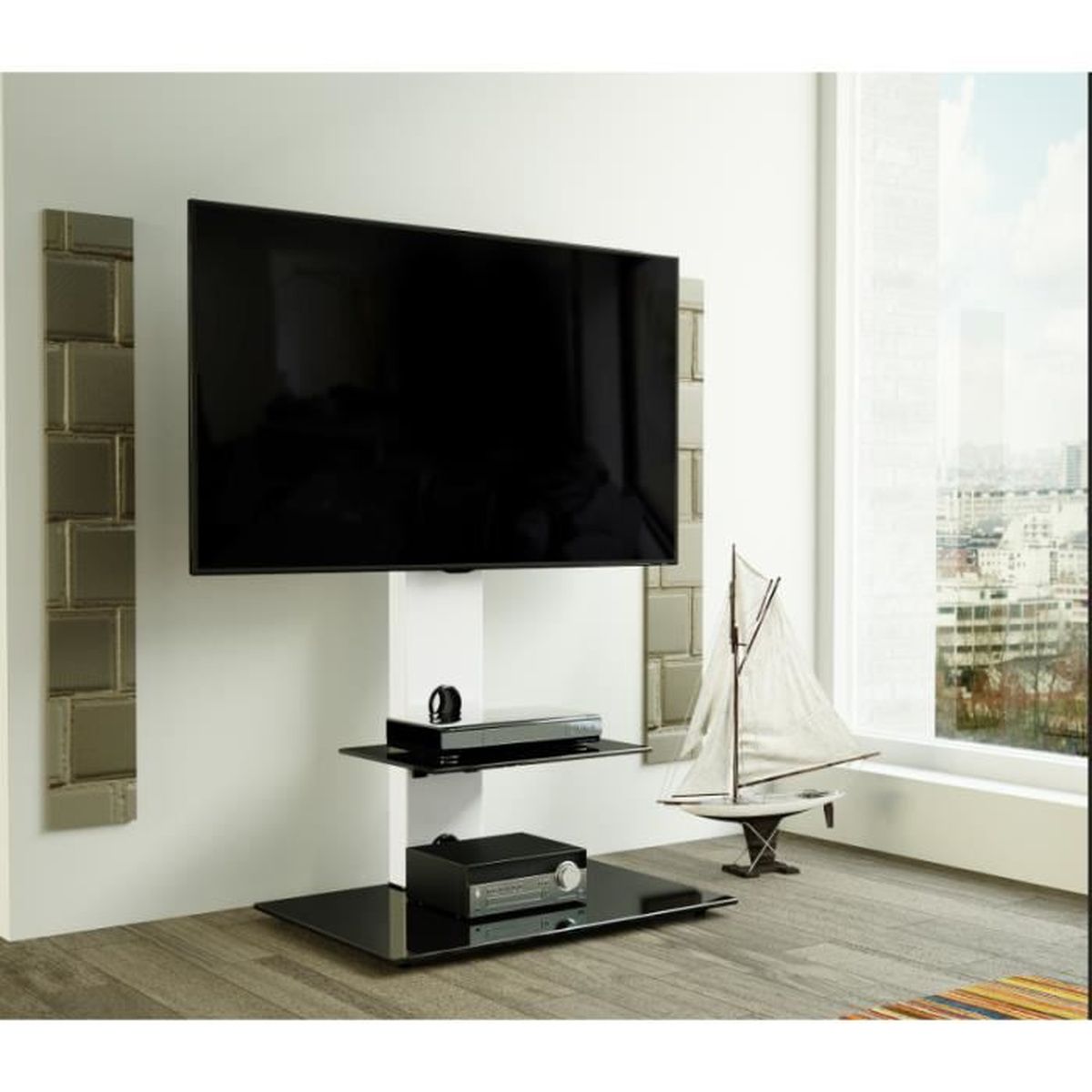 meuble support tv blanc