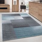 CARPETTEX Tapis de salon chambre coucher salle manger poil court design moderne Bleu 200 x 290 cm