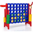 DREAMADE Jeu de Puissance 4 Géant pour Enfant avec 42 Jetons, Panier de Basket, 5 Anneaux et Levier de Réinitialisation, Rouge