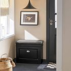 SoBuy Banc à Chaussures avec Rangement à Abattant et Coussin, Meuble d’Entrée 61x24x51 cm, Noir, FSR82-K-SCH