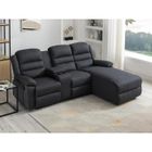 VENTE-UNIQUE Canapé d'angle droit relax en tissu anthracite MACEDONIA
