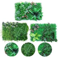 3pcs Panneaux De Plantes Artificielles, Mur Végétal Artificiel, Mur Gazon Artificiel, Vert Plantes Mur Herbe Feuilles Fond 40 X