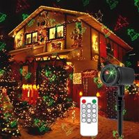 Lumières de Noël en plein air, projecteur filaire avec minuterie de télécommande, 12 modèles de lumières étanches pour la fête
