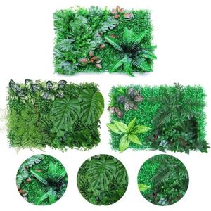 HAIE DE JARDIN 3pcs Panneaux De Plantes Artificielles, Mur Végétal Artificiel, Mur Gazon Artificiel, Vert Plantes Mur Herbe Feuilles Fond 40 X