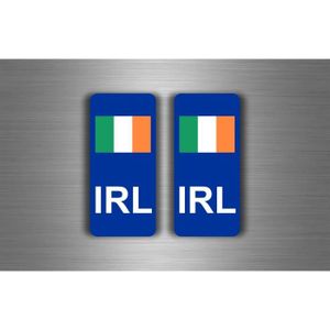Autocollant plaque immatriculation auto drapeau irlande